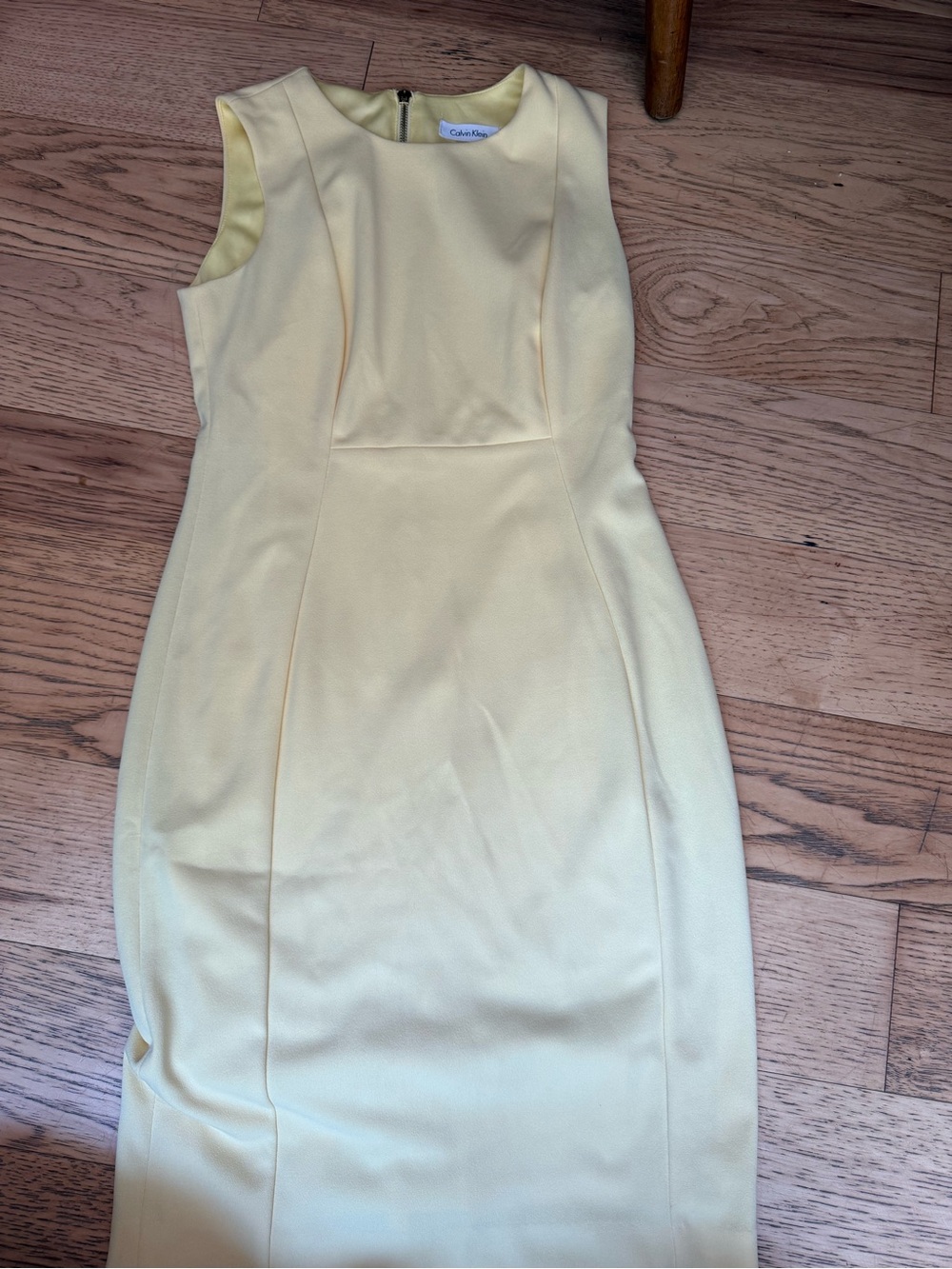 Calvin Klein Pale Yellow Sleeveless Sheath Dress